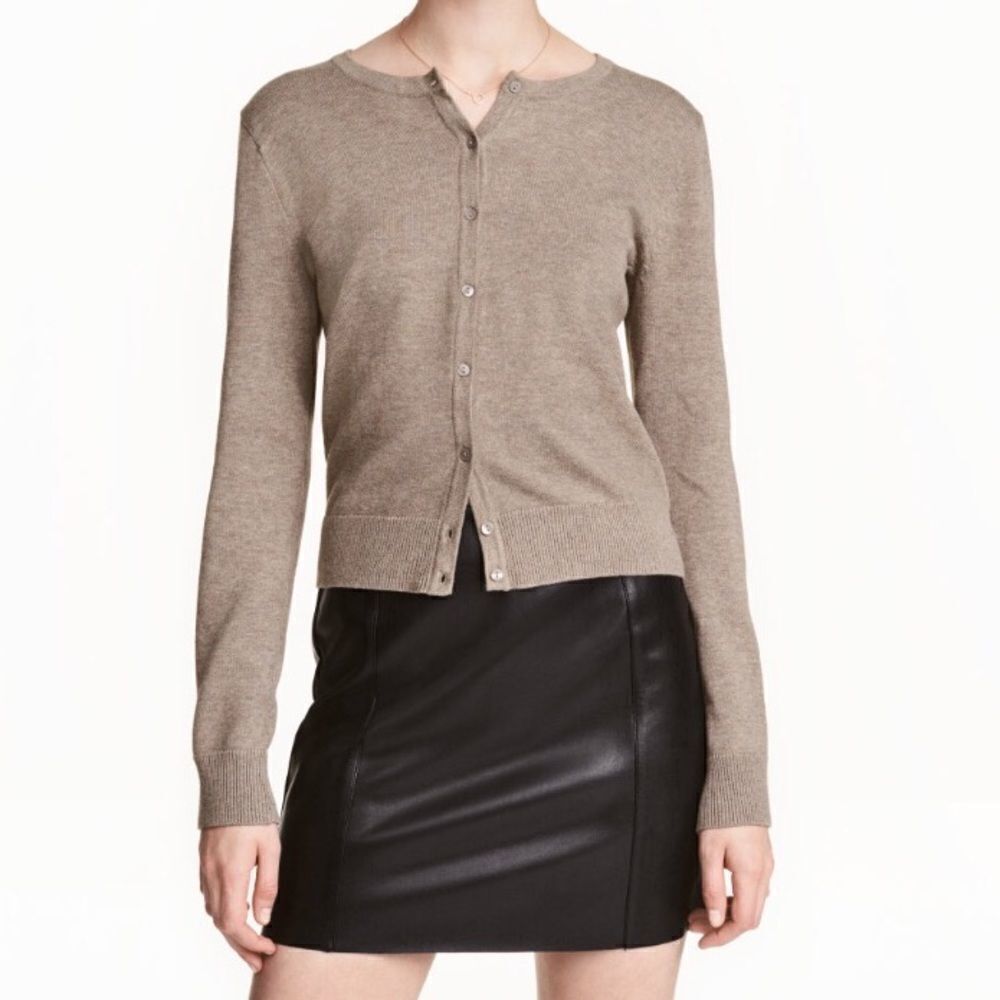 H&M Black Faux Leather Skirt